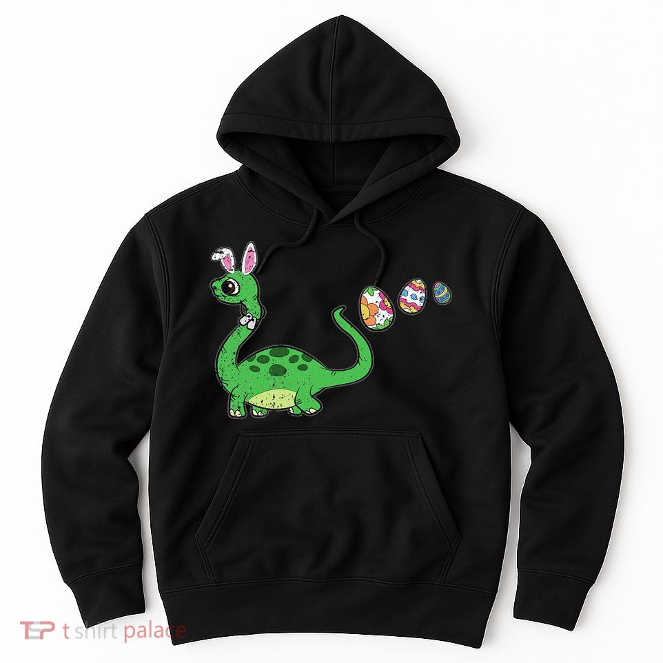 Easter Egg Hunting Brontosaurus Spring Hoodie