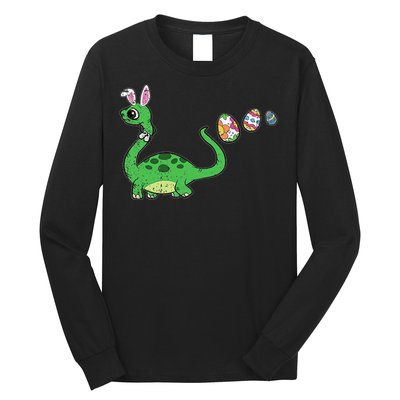 Easter Egg Hunting Brontosaurus Spring Long Sleeve Shirt