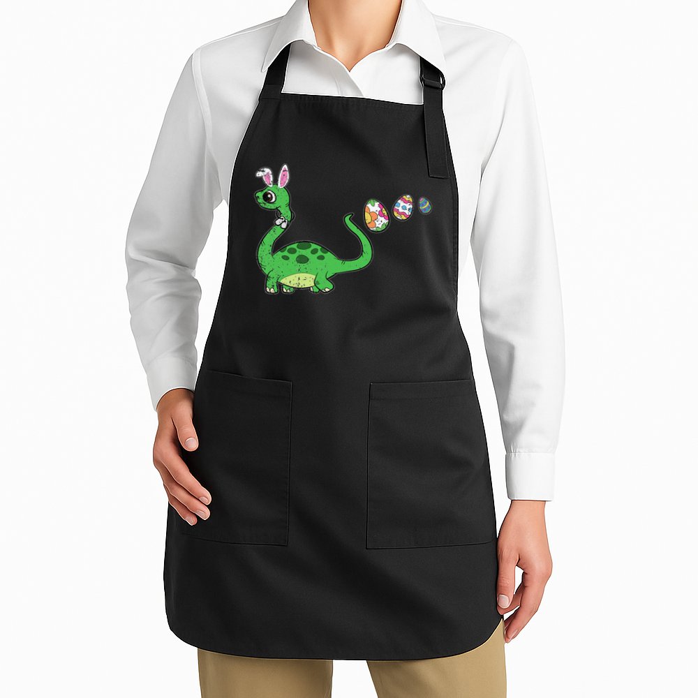 Easter Egg Hunting Brontosaurus Spring Apron