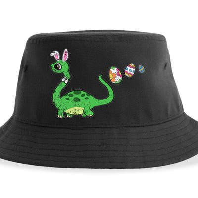 Easter Egg Hunting Brontosaurus Spring Sustainable Bucket Hat