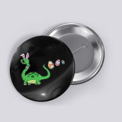 Easter Egg Hunting Brontosaurus Spring Button