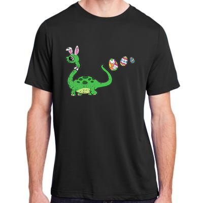 Easter Egg Hunting Brontosaurus Spring Adult ChromaSoft Performance T-Shirt