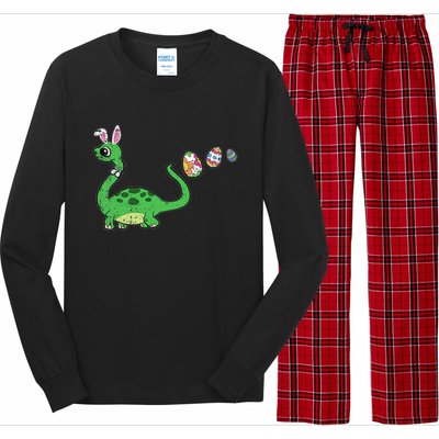 Easter Egg Hunting Brontosaurus Spring Long Sleeve Pajama Set