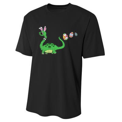 Easter Egg Hunting Brontosaurus Spring Performance Sprint T-Shirt