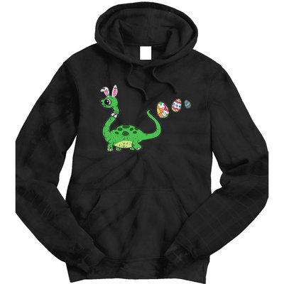 Easter Egg Hunting Brontosaurus Spring Tie Dye Hoodie