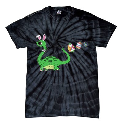 Easter Egg Hunting Brontosaurus Spring Tie-Dye T-Shirt