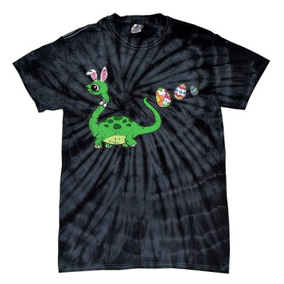 Easter Egg Hunting Brontosaurus Spring Tie-Dye T-Shirt