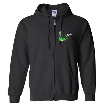 Easter Egg Hunting Brontosaurus Spring Full Zip Hoodie