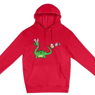 Easter Egg Hunting Brontosaurus Spring Premium Pullover Hoodie