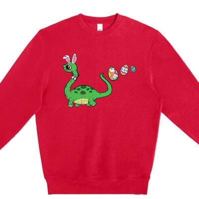 Easter Egg Hunting Brontosaurus Spring Premium Crewneck Sweatshirt