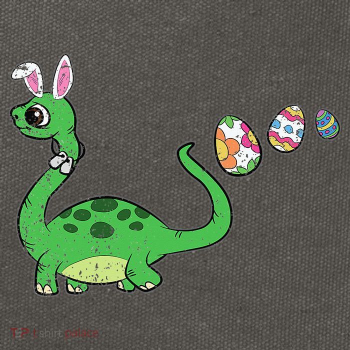 Easter Egg Hunting Brontosaurus Spring Cotton Canvas Backpack