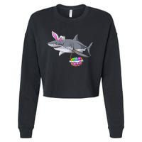 Easter Egg Hunt Shark Cropped Pullover Crew