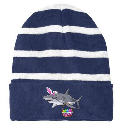 Easter Egg Hunt Shark Striped Beanie with Solid Band