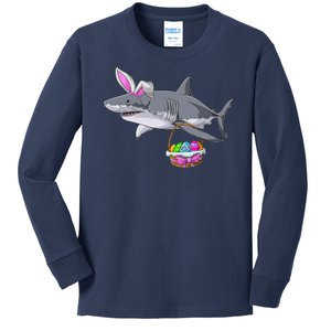 Easter Egg Hunt Shark Kids Long Sleeve Shirt