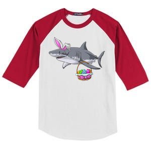 Easter Egg Hunt Shark Kids Colorblock Raglan Jersey