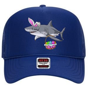 Easter Egg Hunt Shark High Crown Mesh Back Trucker Hat