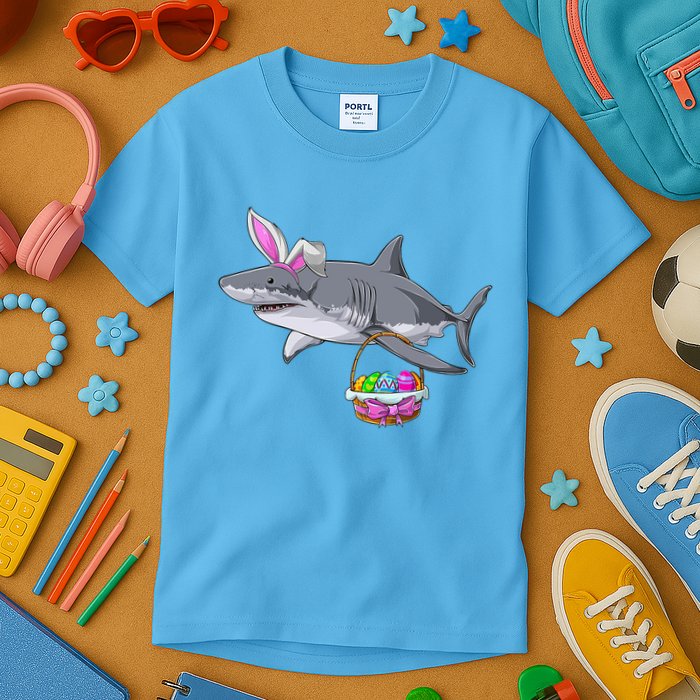 Easter Egg Hunt Shark Kids T-Shirt