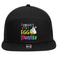 Eggspert Egg Hunter Cool Easter Bunny Hunting Eggs 7 Panel Mesh Trucker Snapback Hat