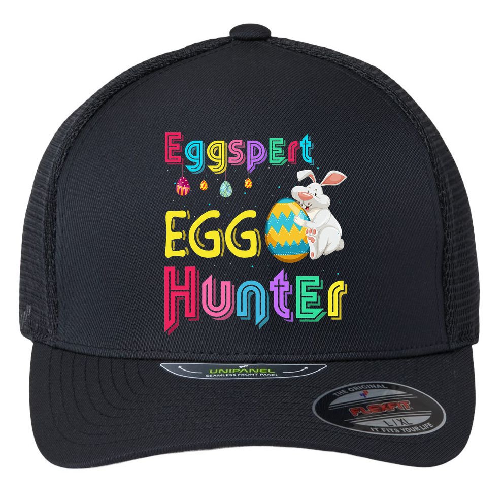 Eggspert Egg Hunter Cool Easter Bunny Hunting Eggs Flexfit Unipanel Trucker Cap