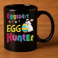 Eggspert Egg Hunter Cool Easter Bunny Hunting Eggs 11oz C Handle Ceramic Mug