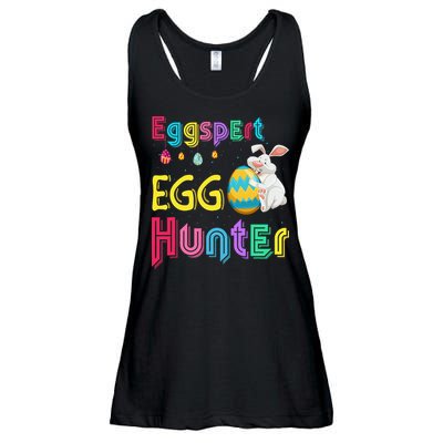Eggspert Egg Hunter Cool Easter Bunny Hunting Eggs Ladies Essential Flowy Tank