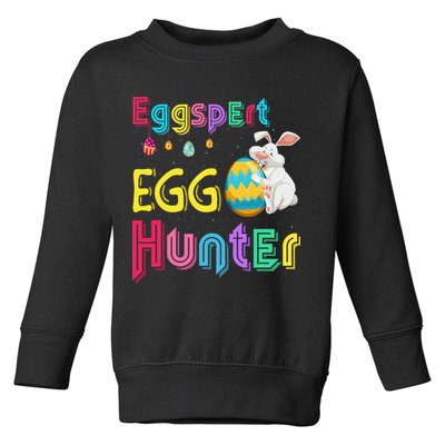 Eggspert Egg Hunter Cool Easter Bunny Hunting Eggs Toddler Sweatshirt