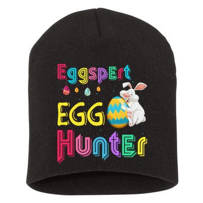 Eggspert Egg Hunter Cool Easter Bunny Hunting Eggs Short Acrylic Beanie