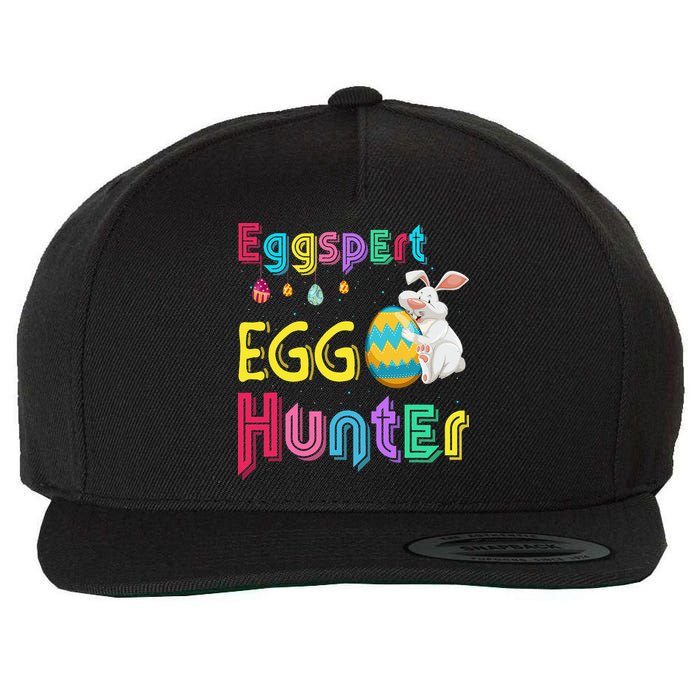 Eggspert Egg Hunter Cool Easter Bunny Hunting Eggs Wool Snapback Cap