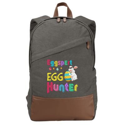 Eggspert Egg Hunter Cool Easter Bunny Hunting Eggs Cotton Canvas Backpack