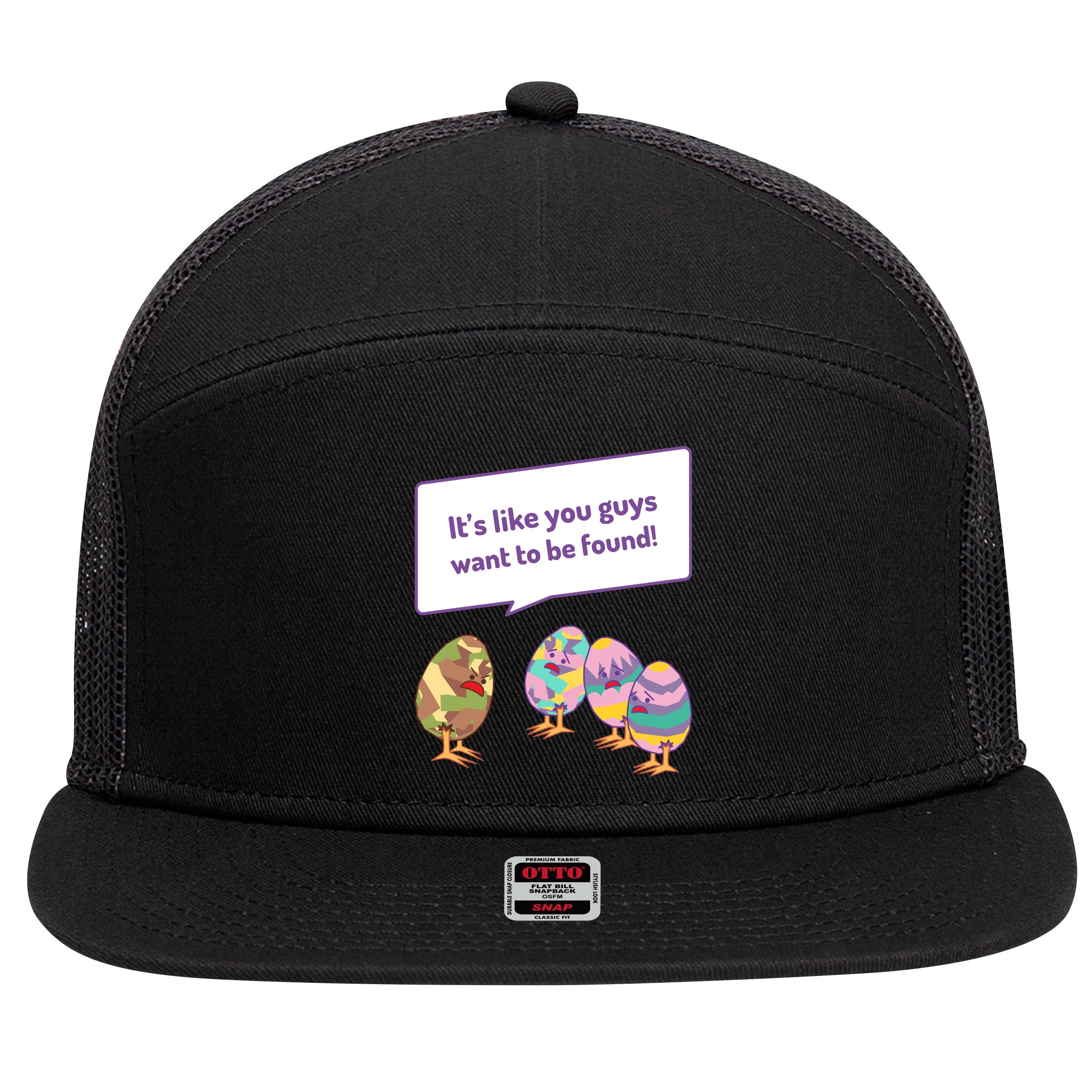 Easter Egg Hunt Funny Camo Eggs Want To Be Found 7 Panel Mesh Trucker Snapback Hat