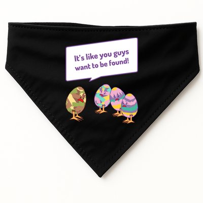 Easter Egg Hunt Funny Camo Eggs Want To Be Found USA-Made Doggie Bandana