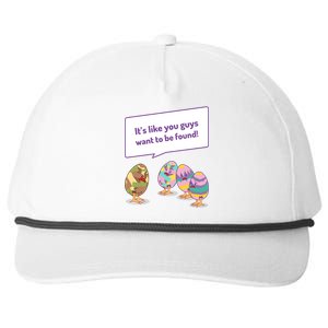 Easter Egg Hunt Funny Camo Eggs Want To Be Found Snapback Five-Panel Rope Hat