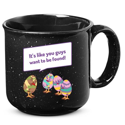 Easter Egg Hunt Funny Camo Eggs Want To Be Found 15oz Campfire Ceramic Mug