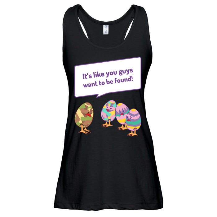 Easter Egg Hunt Funny Camo Eggs Want To Be Found Ladies Essential Flowy Tank