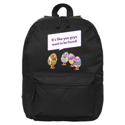 Easter Egg Hunt Funny Camo Eggs Want To Be Found 16 in Basic Backpack