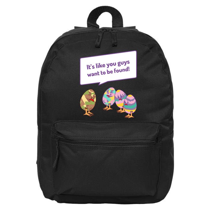 Easter Egg Hunt Funny Camo Eggs Want To Be Found 16 in Basic Backpack