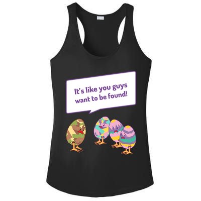 Easter Egg Hunt Funny Camo Eggs Want To Be Found Ladies PosiCharge Competitor Racerback Tank