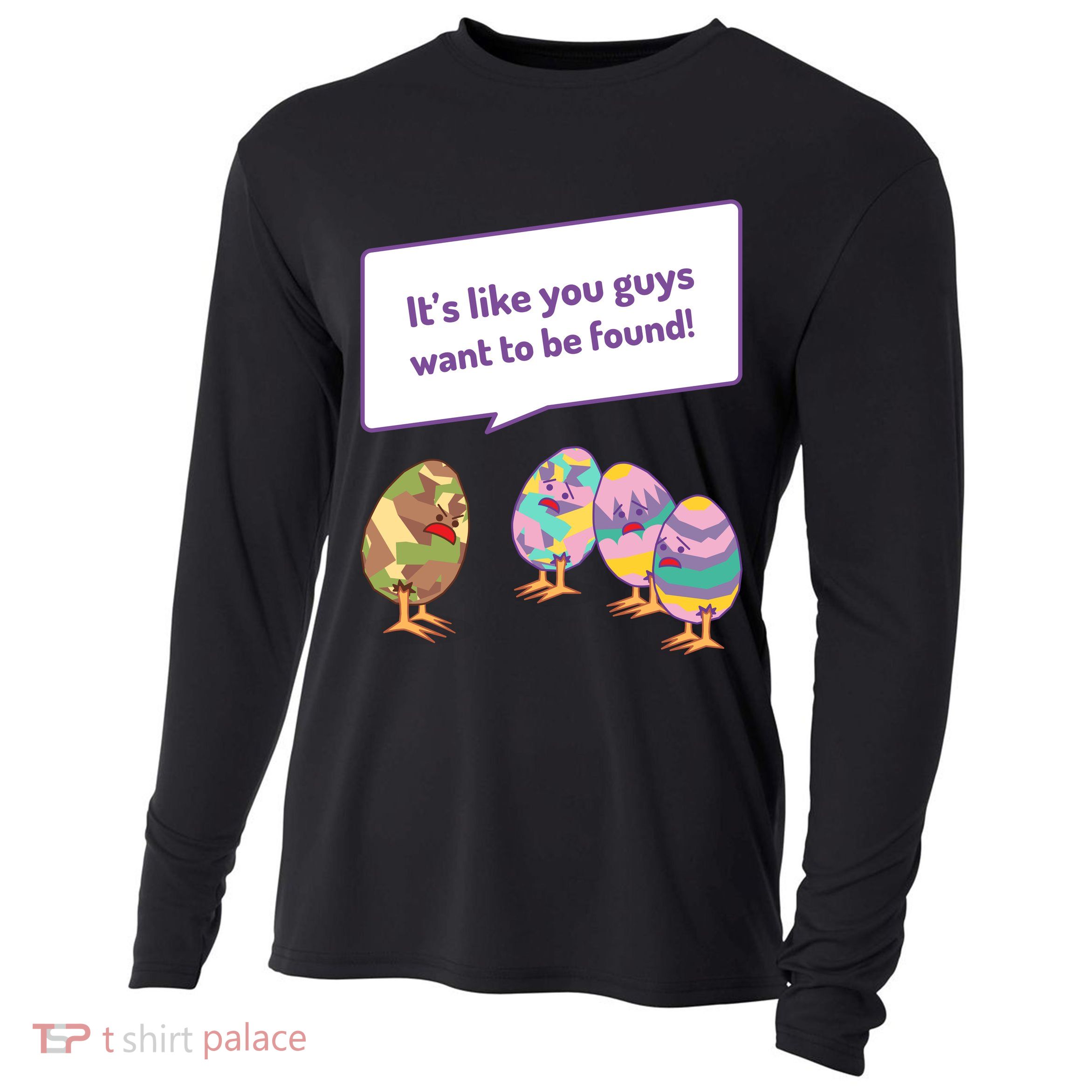 Easter Egg Hunt Funny Camo Eggs Want To Be Found Cooling Performance Long Sleeve Crew