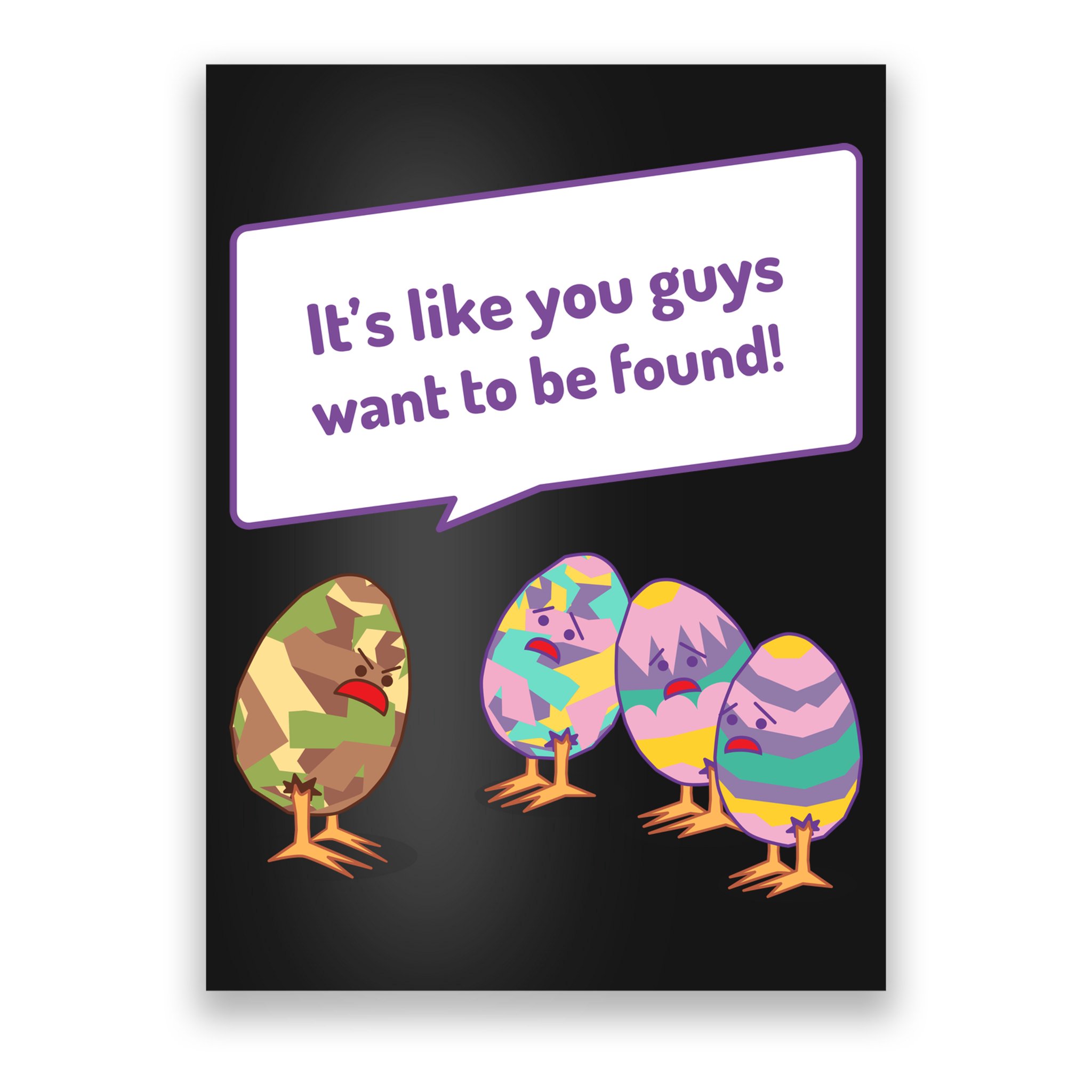 Easter Egg Hunt Funny Camo Eggs Want To Be Found Poster