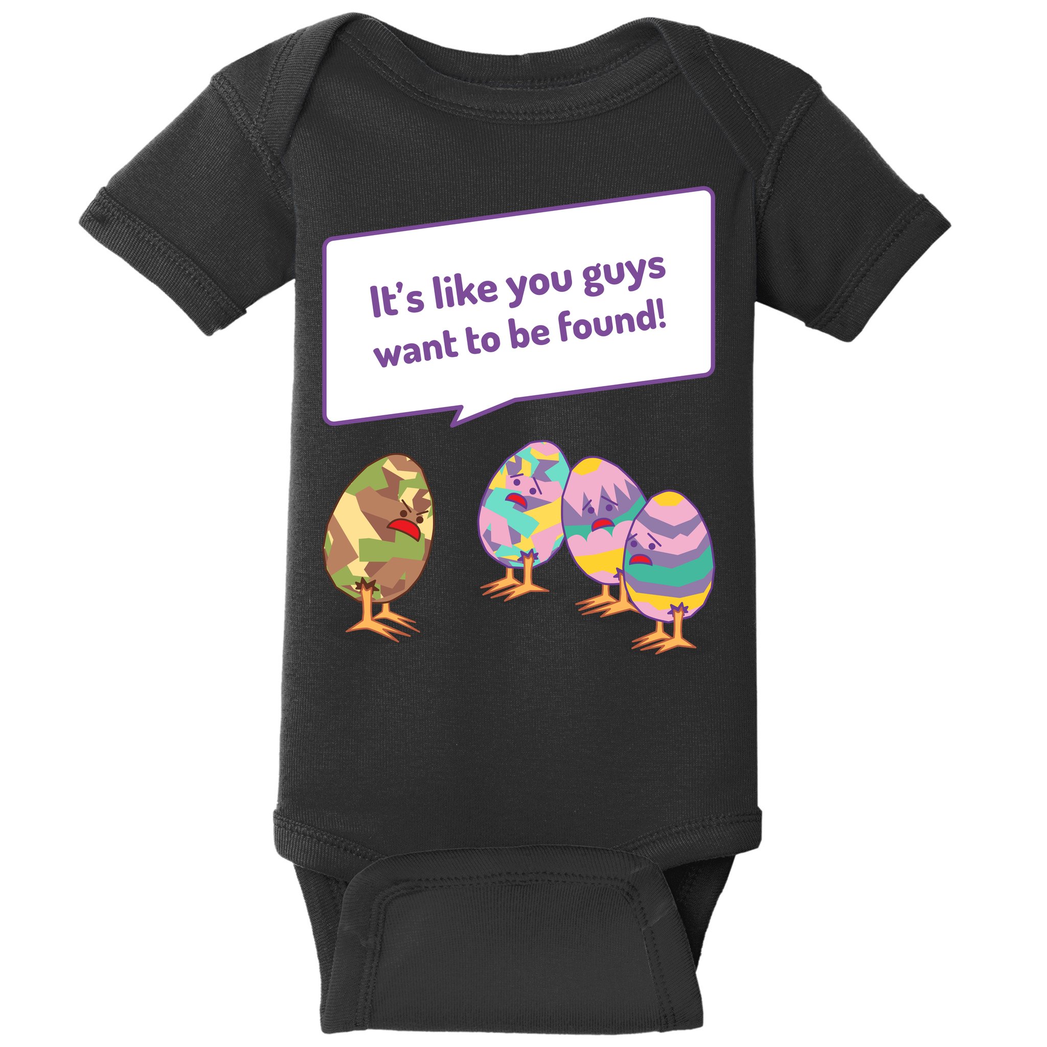 Easter Egg Hunt Funny Camo Eggs Want To Be Found Baby Bodysuit