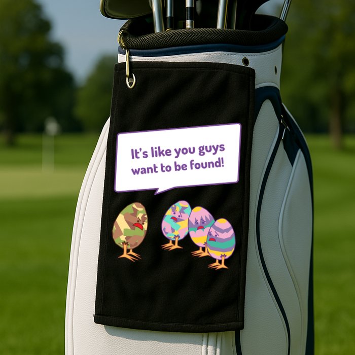 Easter Egg Hunt Funny Camo Eggs Want To Be Found Golf Towel