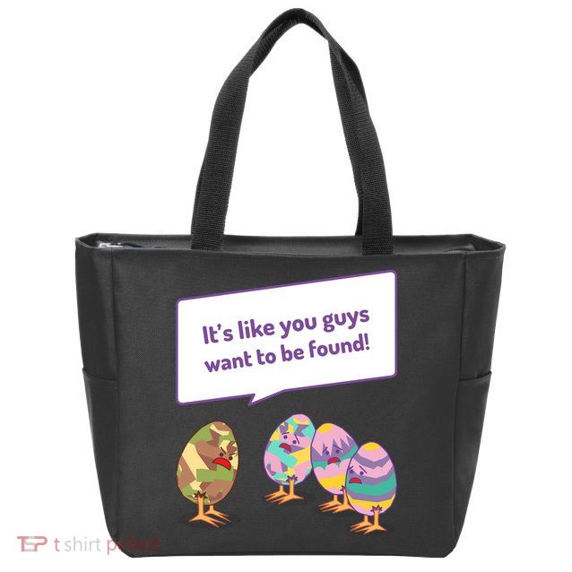 Easter Egg Hunt Funny Camo Eggs Want To Be Found Zip Tote Bag