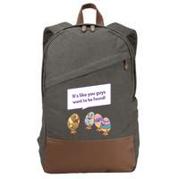 Easter Egg Hunt Funny Camo Eggs Want To Be Found Cotton Canvas Backpack