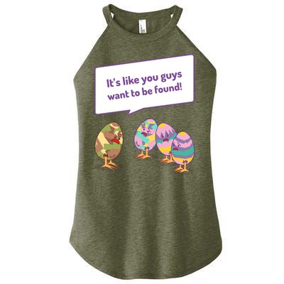Easter Egg Hunt Funny Camo Eggs Want To Be Found Women's Perfect Tri Rocker Tank
