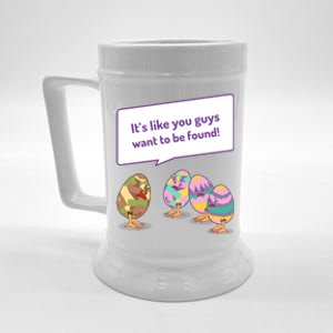 Easter Egg Hunt Funny Camo Eggs Want To Be Found Beer Stein