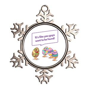 Easter Egg Hunt Funny Camo Eggs Want To Be Found Metallic Star Ornament