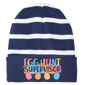 Easter Egg Hunt Supervisor Striped Beanie with Solid Band