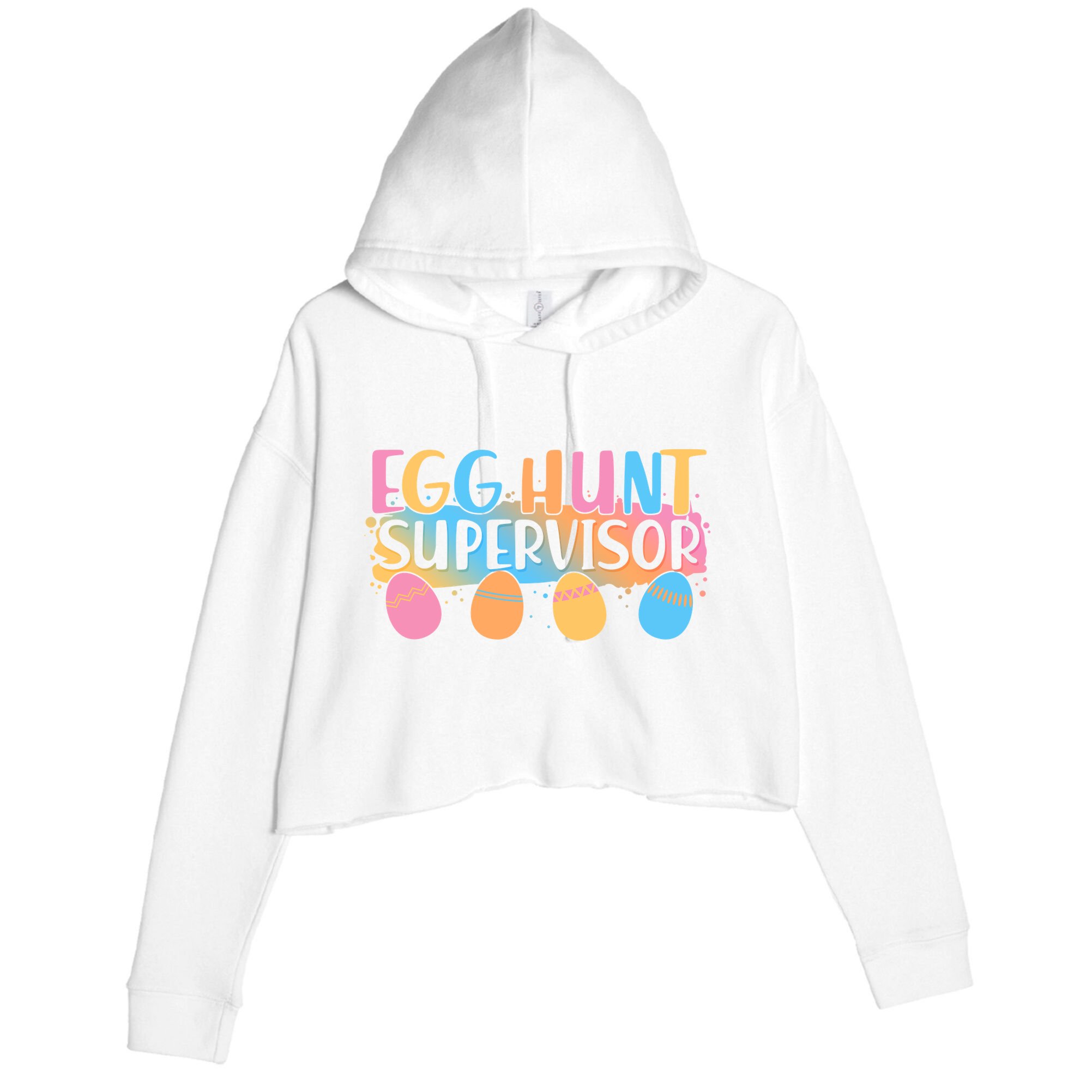 Easter Egg Hunt Supervisor Crop Fleece Hoodie