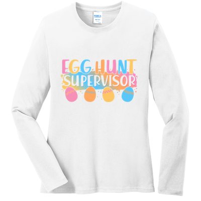 Easter Egg Hunt Supervisor Ladies Long Sleeve Shirt