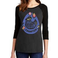 Easter Egg Hunt Champion Women's Tri-Blend 3/4-Sleeve Raglan Shirt